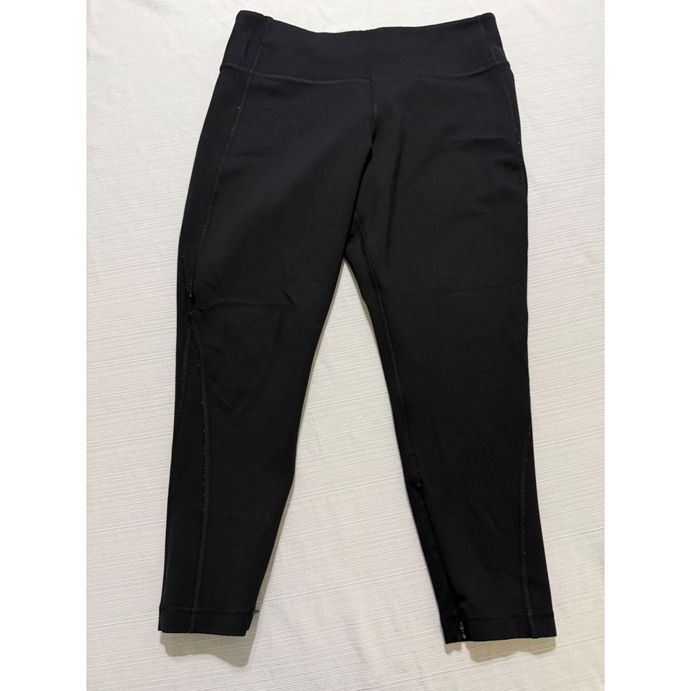 Gap Sculpt Ponte Black Leggings Womens Large Ankle Zip Activewear Pants